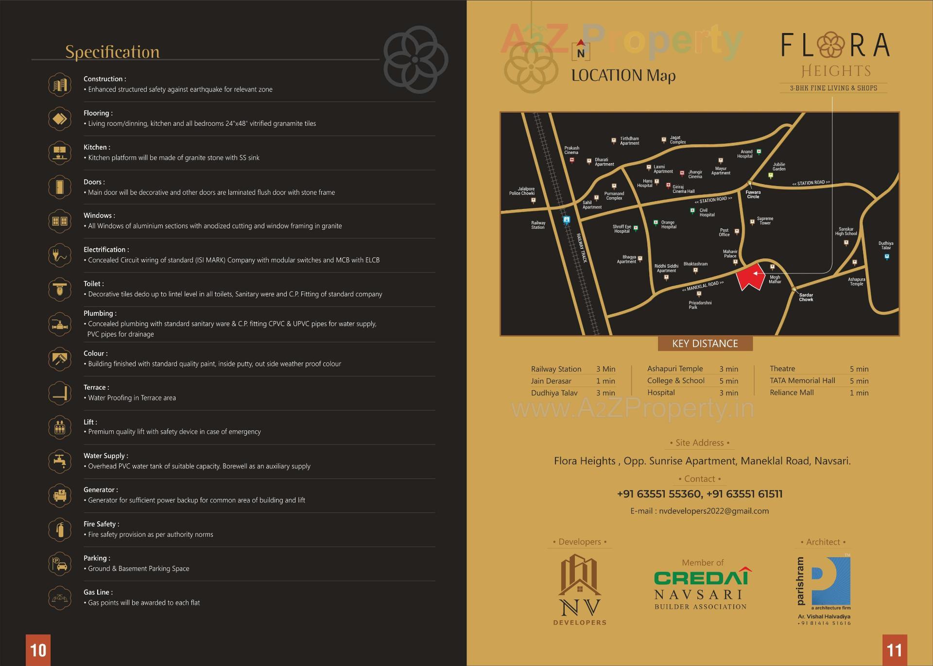  of real estate project Flora Heights located at Vijlpore-nasari, Navsari, Gujarat