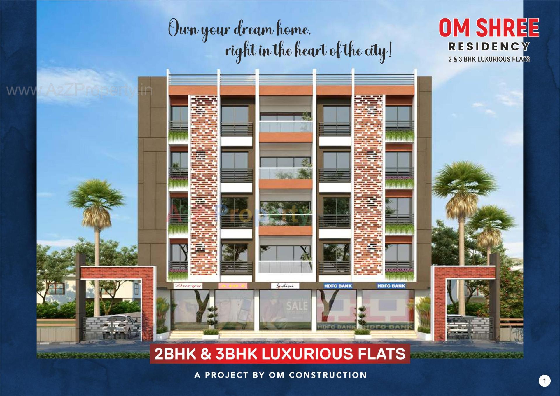 3D Elevation of real estate project Om Shree Residency located at Bilimora, Navsari, Gujarat