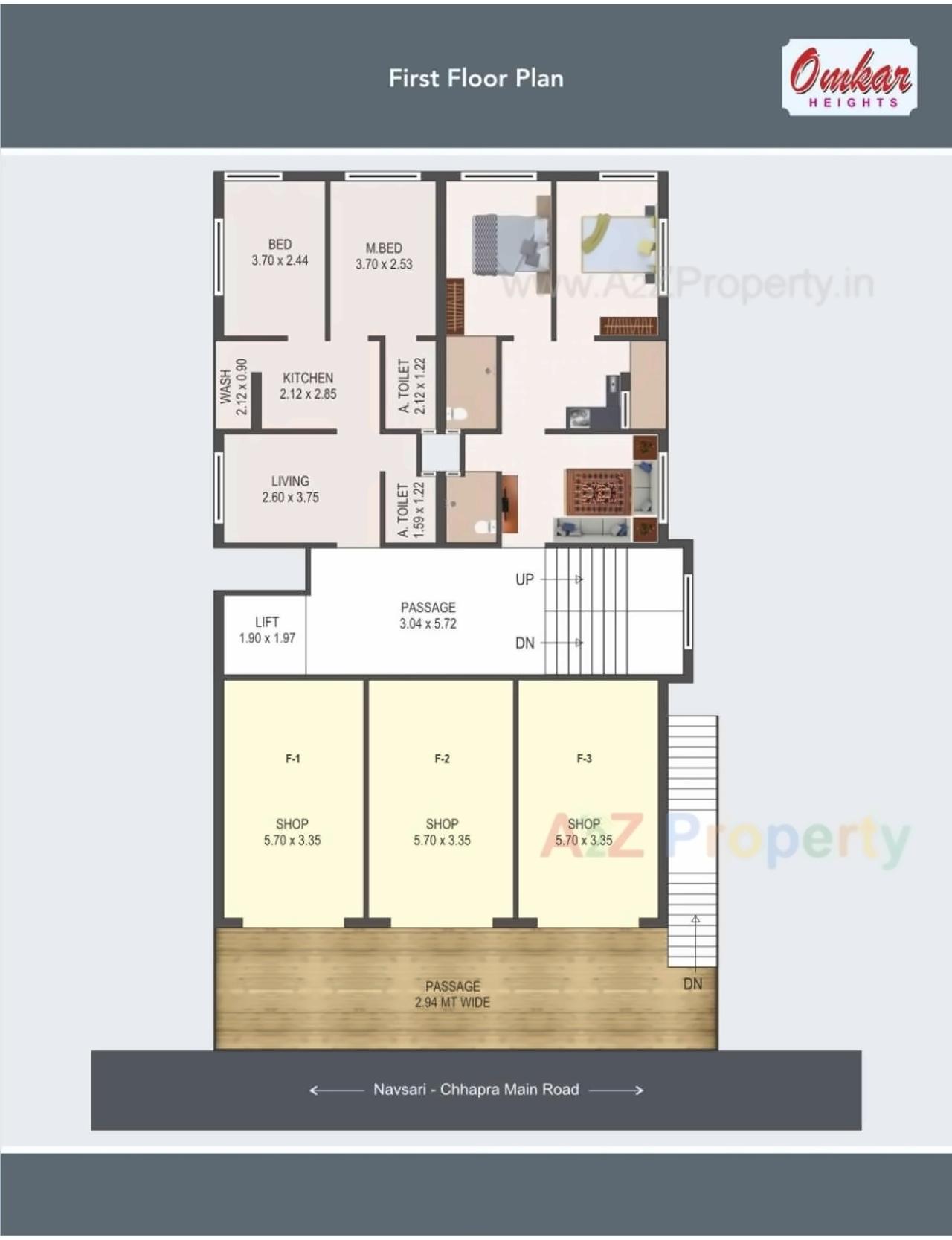 Layout of real estate project Omkar Heights located at Chhapara, Navsari, Gujarat