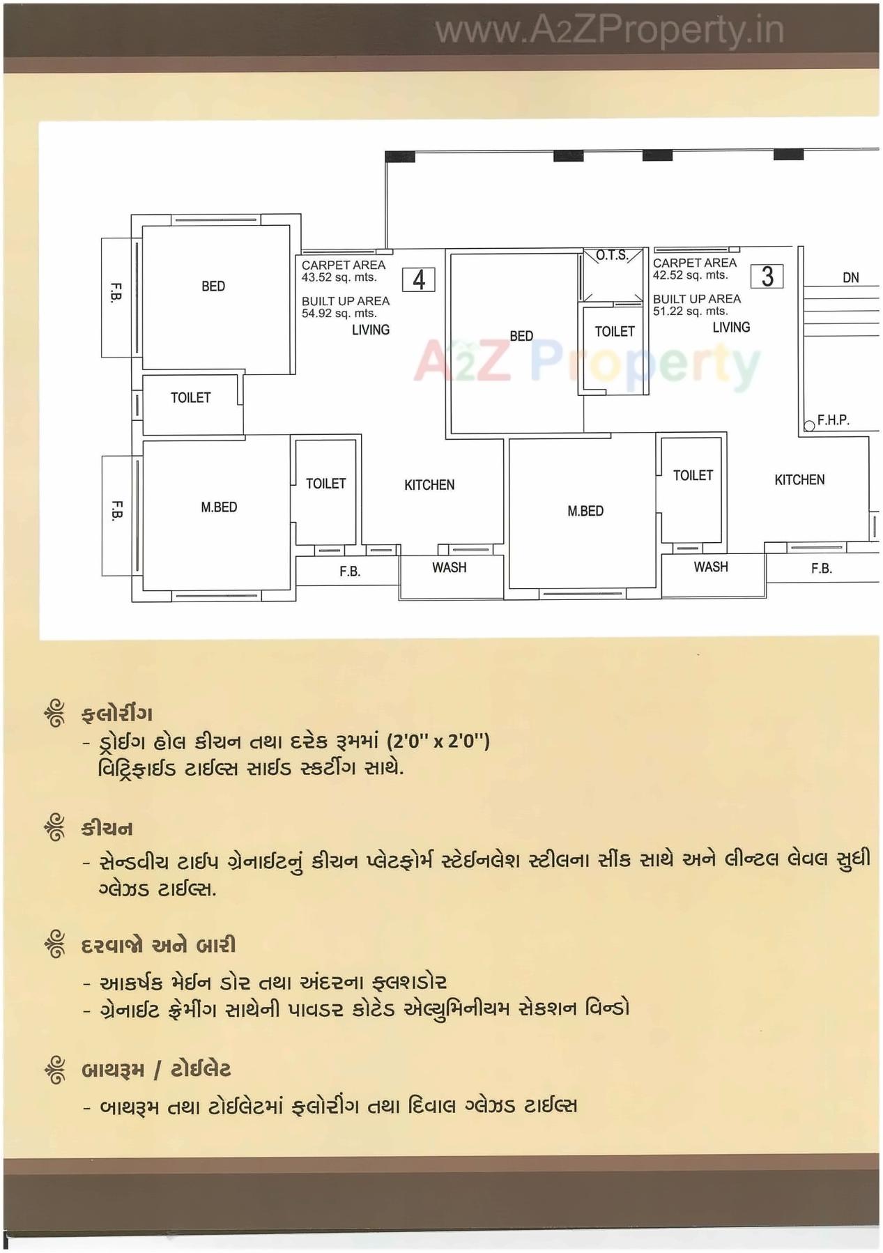 Layout of real estate project Paramhans Flats located at Kaliyawadi, Navsari, Gujarat