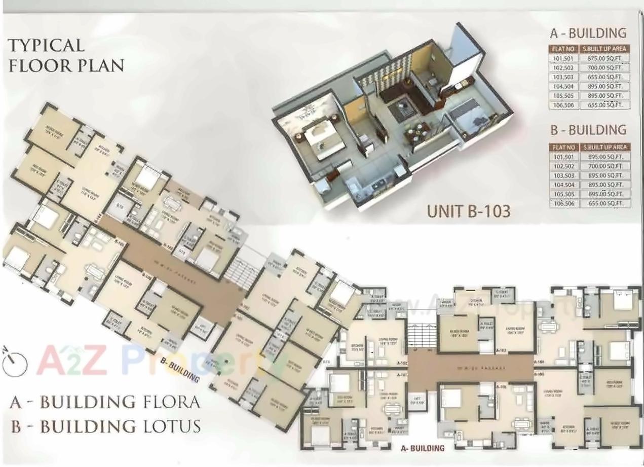 Layout of real estate project Prabhakunj Flowers located at Chovisi, Navsari, Gujarat