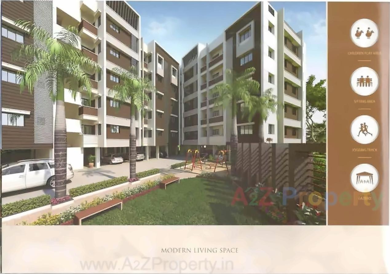3D Elevation of real estate project Prabhakunj Flowers located at Chovisi, Navsari, Gujarat