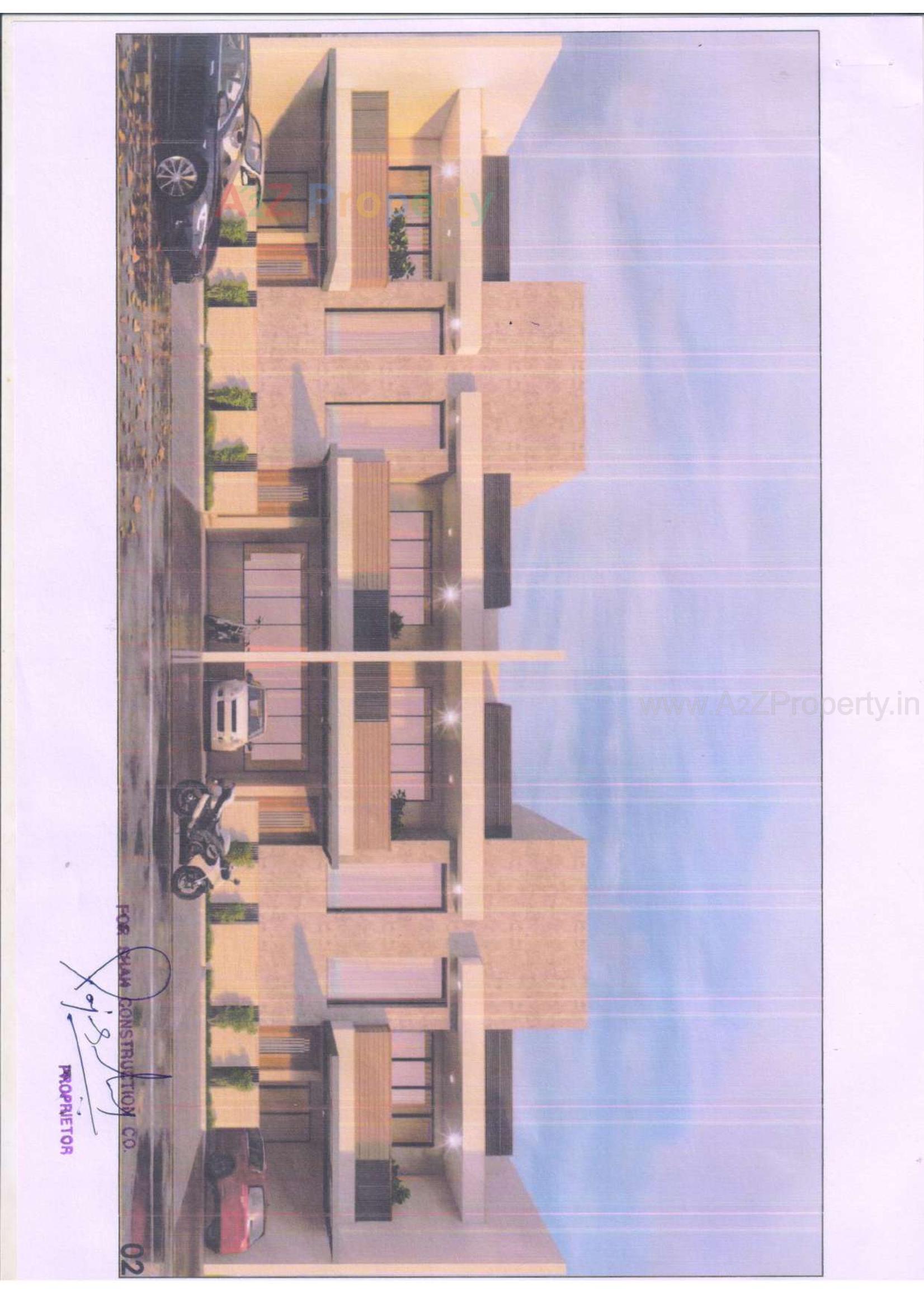 3D Elevation of real estate project Raj Regency located at Desra, Navsari, Gujarat