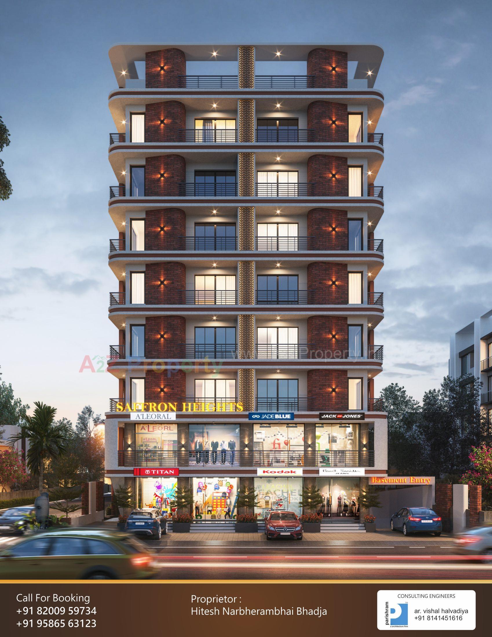 3D Elevation of real estate project Saffron Heights located at Chapra, Navsari, Gujarat