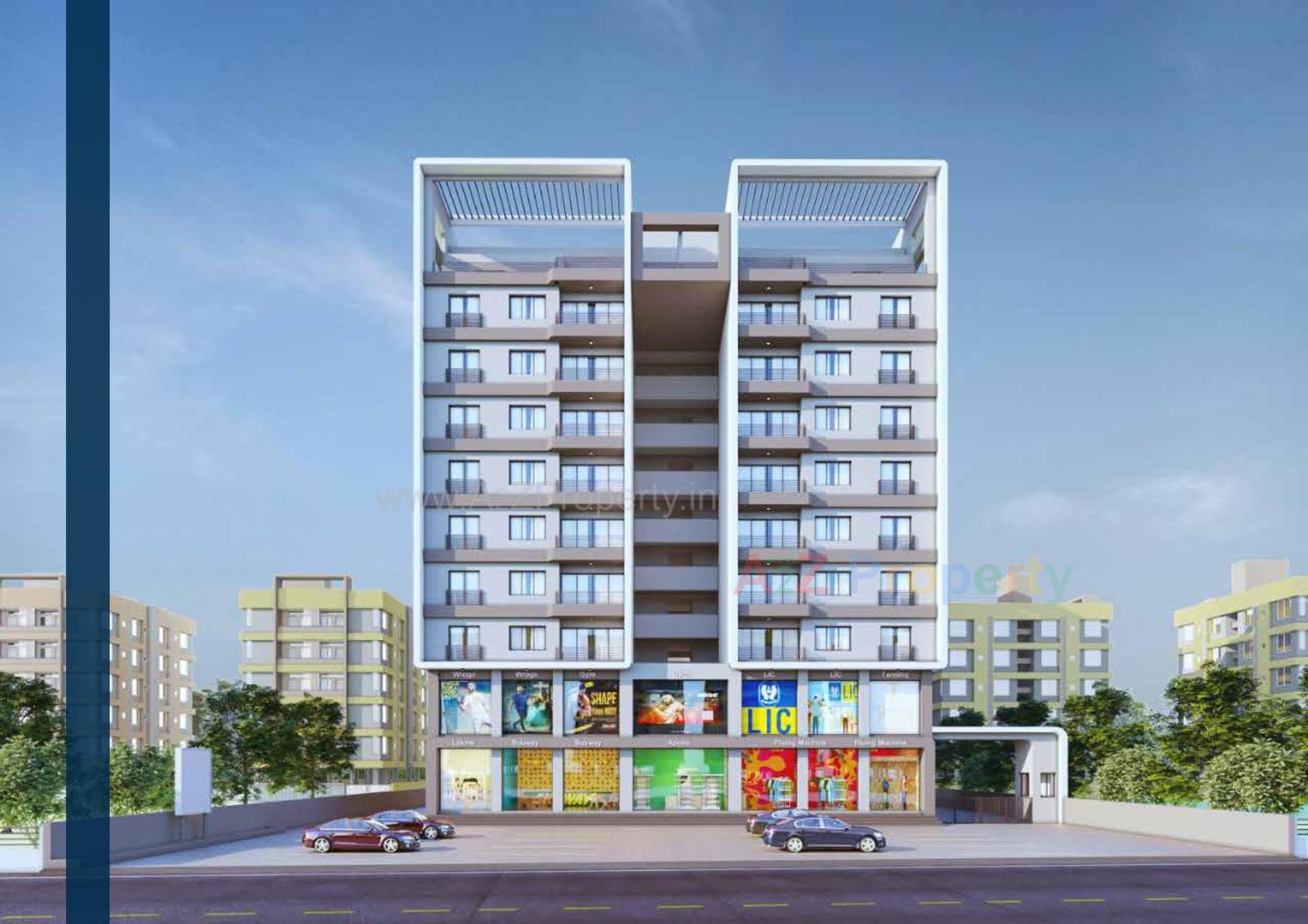 3D Elevation of real estate project Sanskruti Elite located at Jamalpore-tal, Navsari, Gujarat