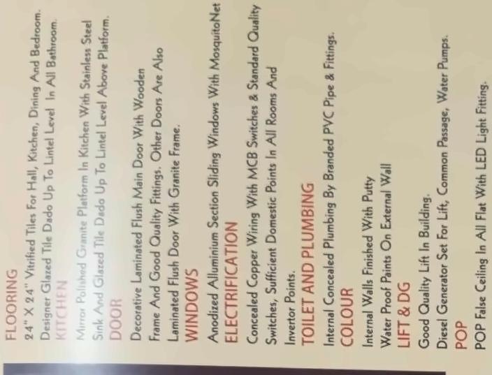 Amenities of Sanskruti Home