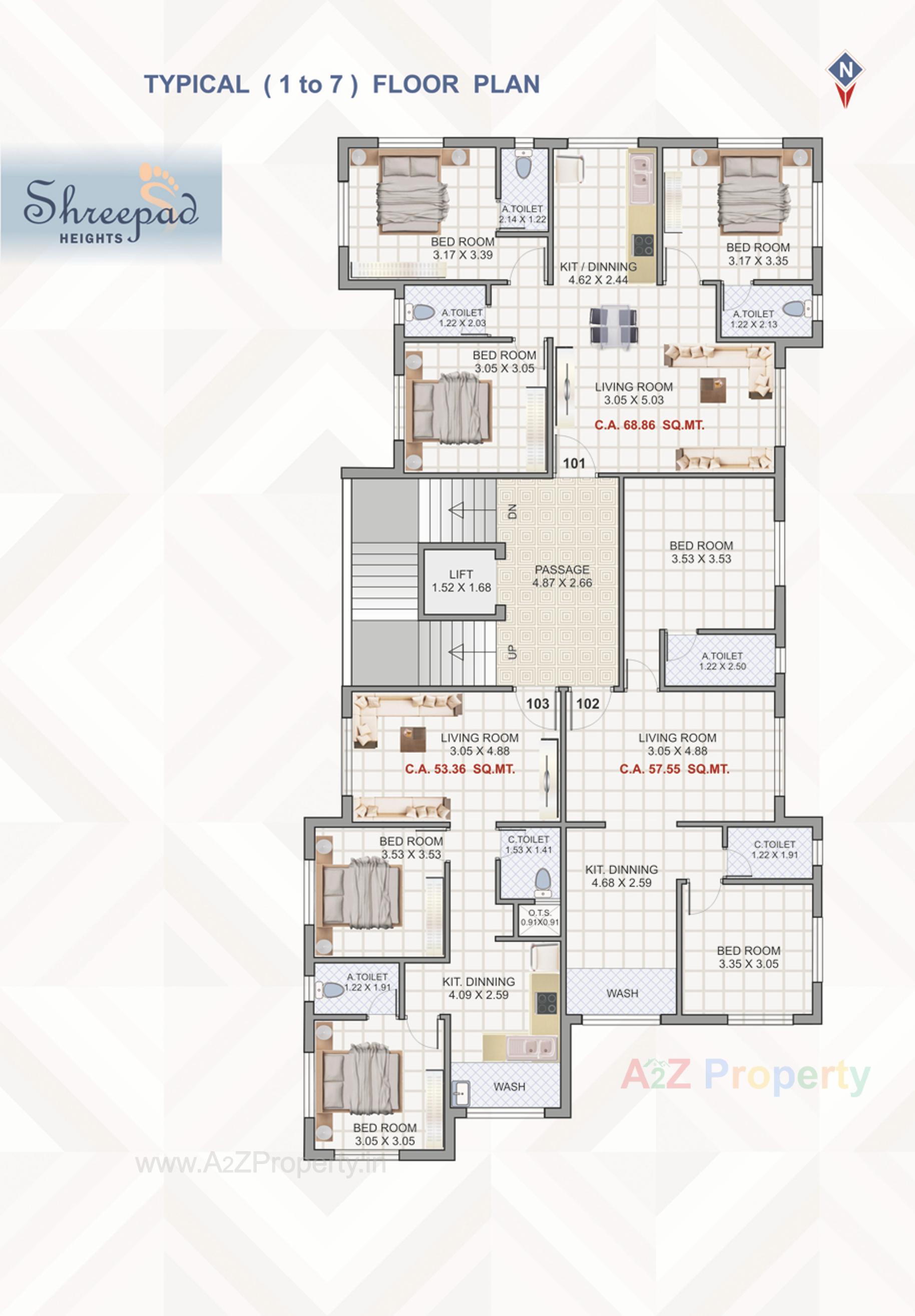 Layout of real estate project Shreepad Heights located at Navsari, Navsari, Gujarat