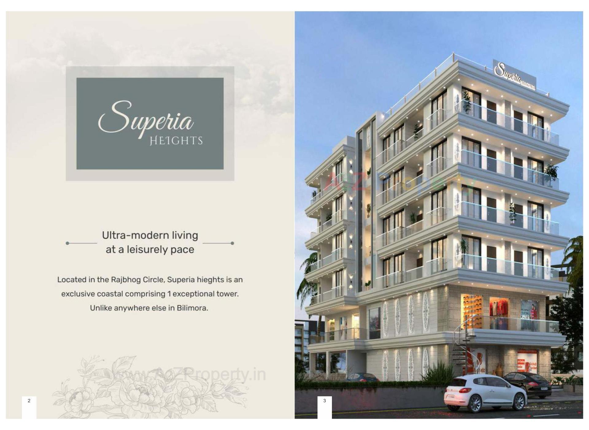 3D Elevation of real estate project Superia Heights located at Bilimora, Navsari, Gujarat