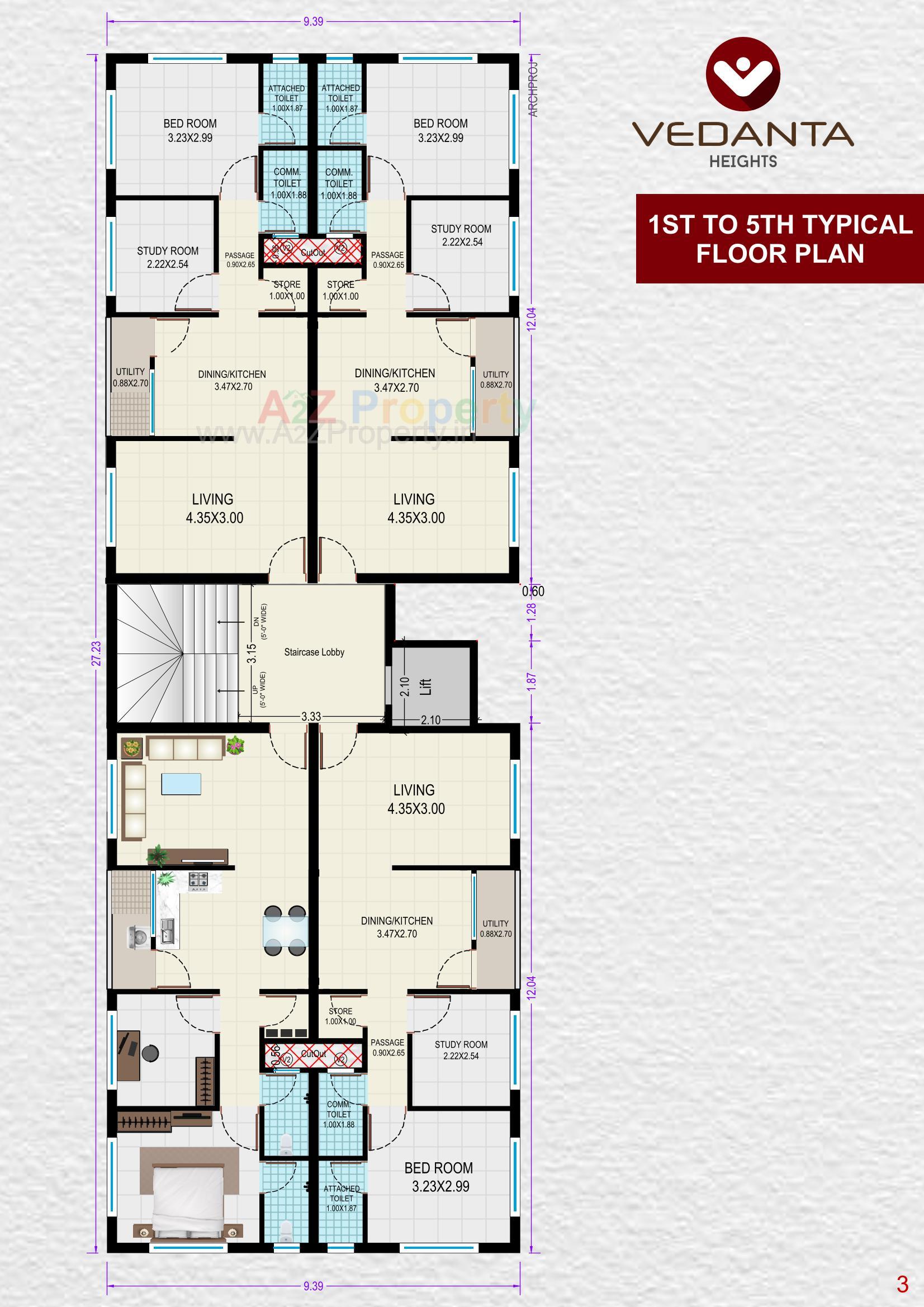 Layout of real estate project Vedanta Heights located at City, Navsari, Gujarat