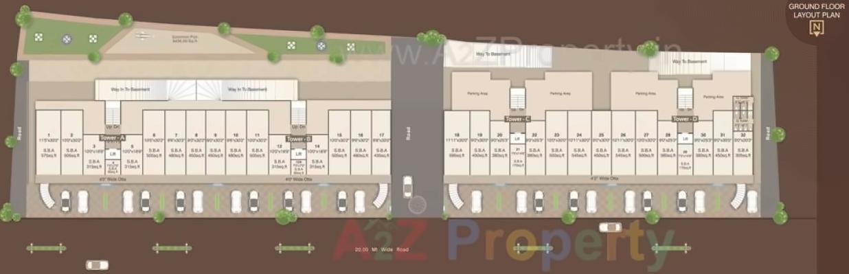 Layout of real estate project Indralok located at Halol, Panchmahals, Gujarat