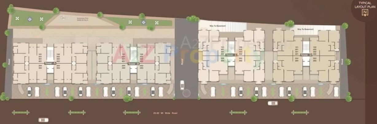 Layout of real estate project Indralok located at Halol, Panchmahals, Gujarat
