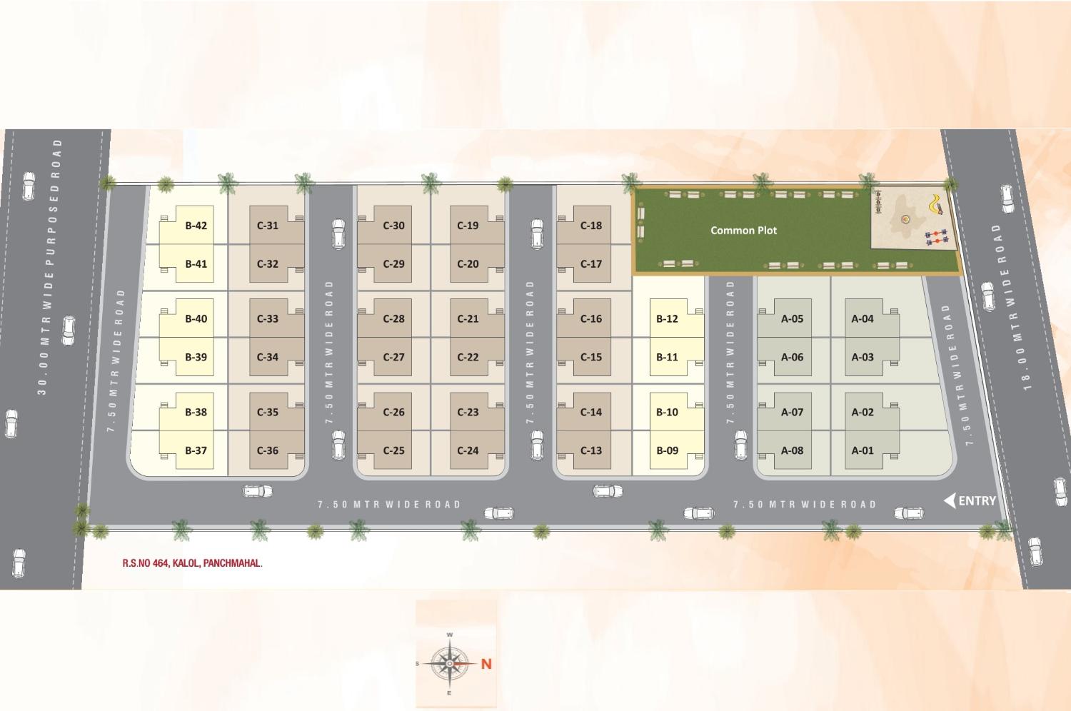 Layout 1 of real estate project Maruti Nandan located at Kalol, Panchmahals, Gujarat