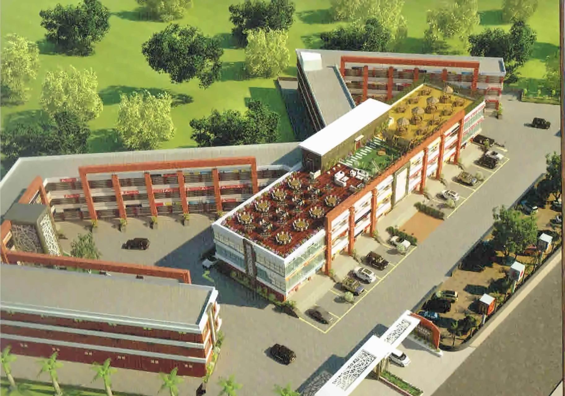 3D Elevation of real estate project Shreeji Arcade located at Halol, Panchmahals, Gujarat