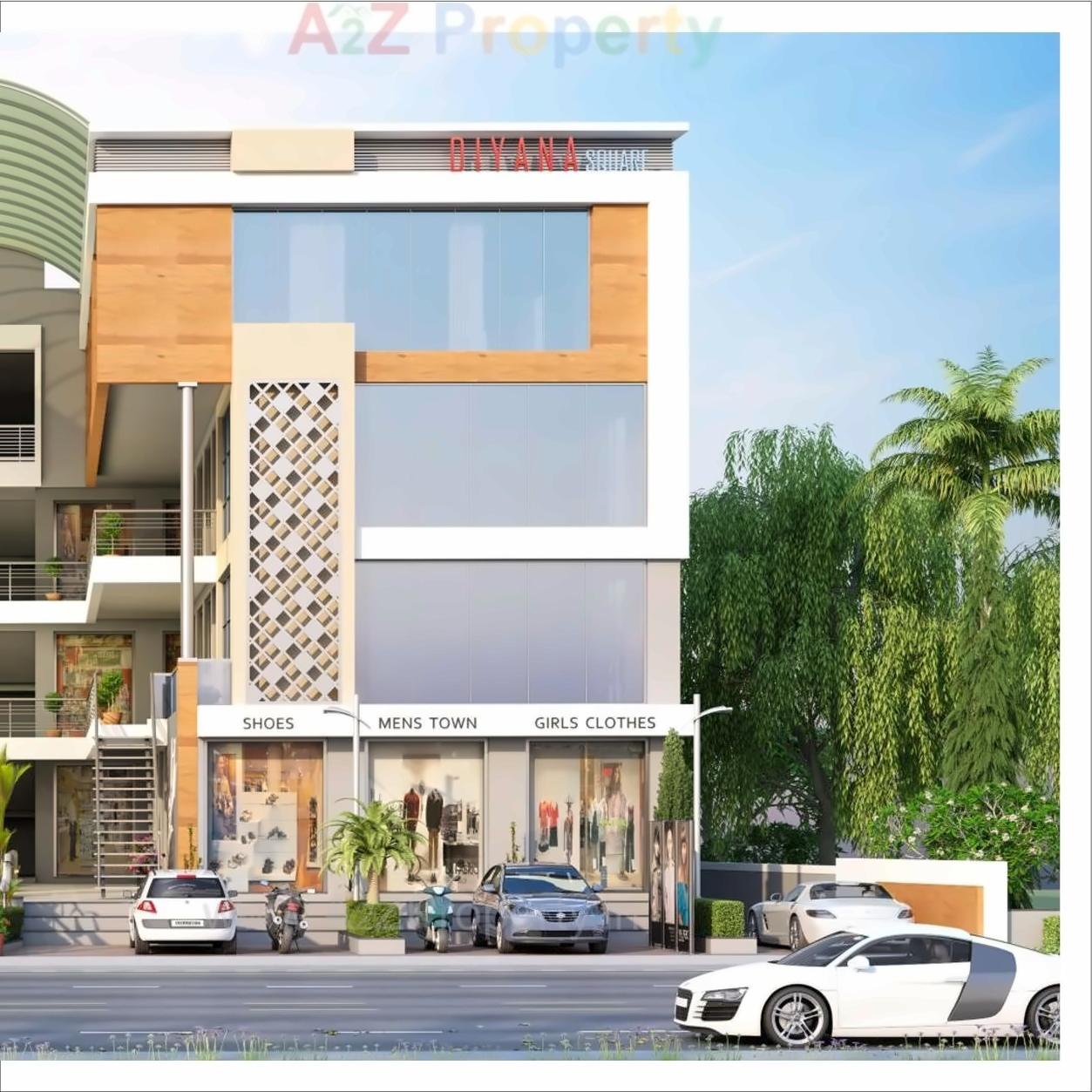 3D Elevation of real estate project Diyana Square located at Gungadipati, Patan, Gujarat