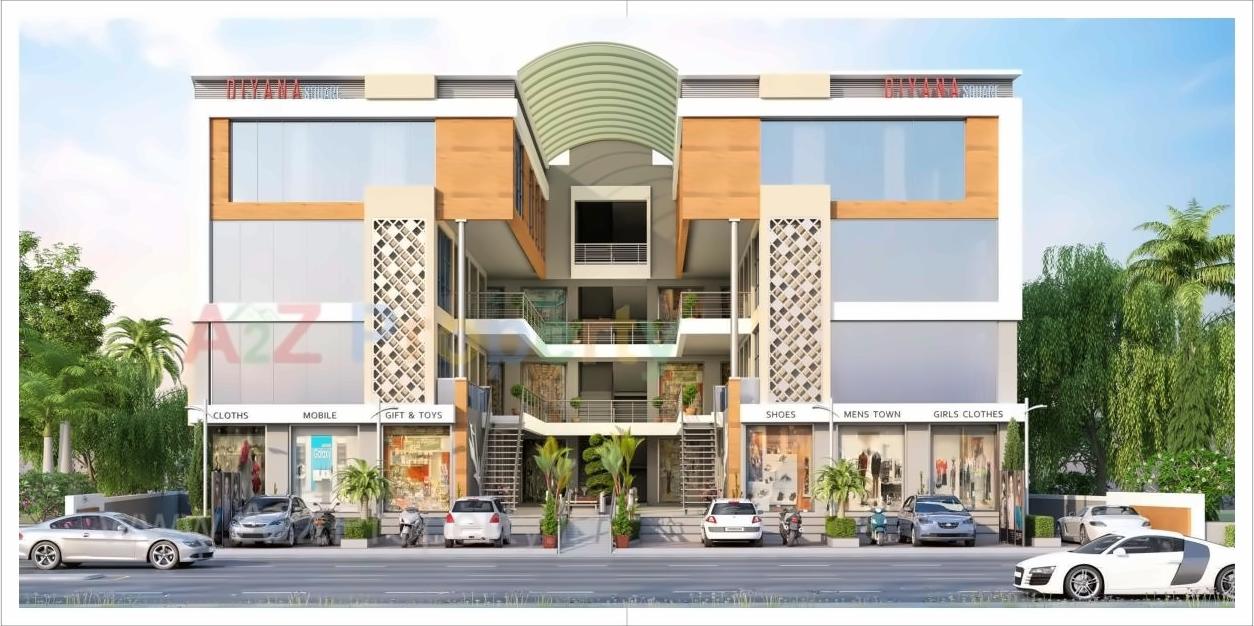 3D Elevation of real estate project Diyana Square located at Gungadipati, Patan, Gujarat