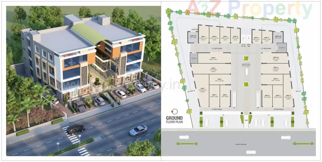 Layout of real estate project Diyana Square located at Gungadipati, Patan, Gujarat
