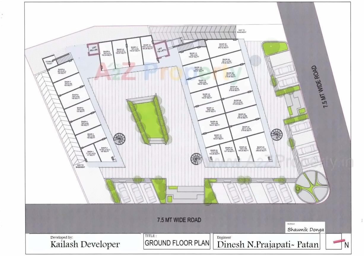 Layout of real estate project Iscon Ambika located at Radhanpur, Patan, Gujarat