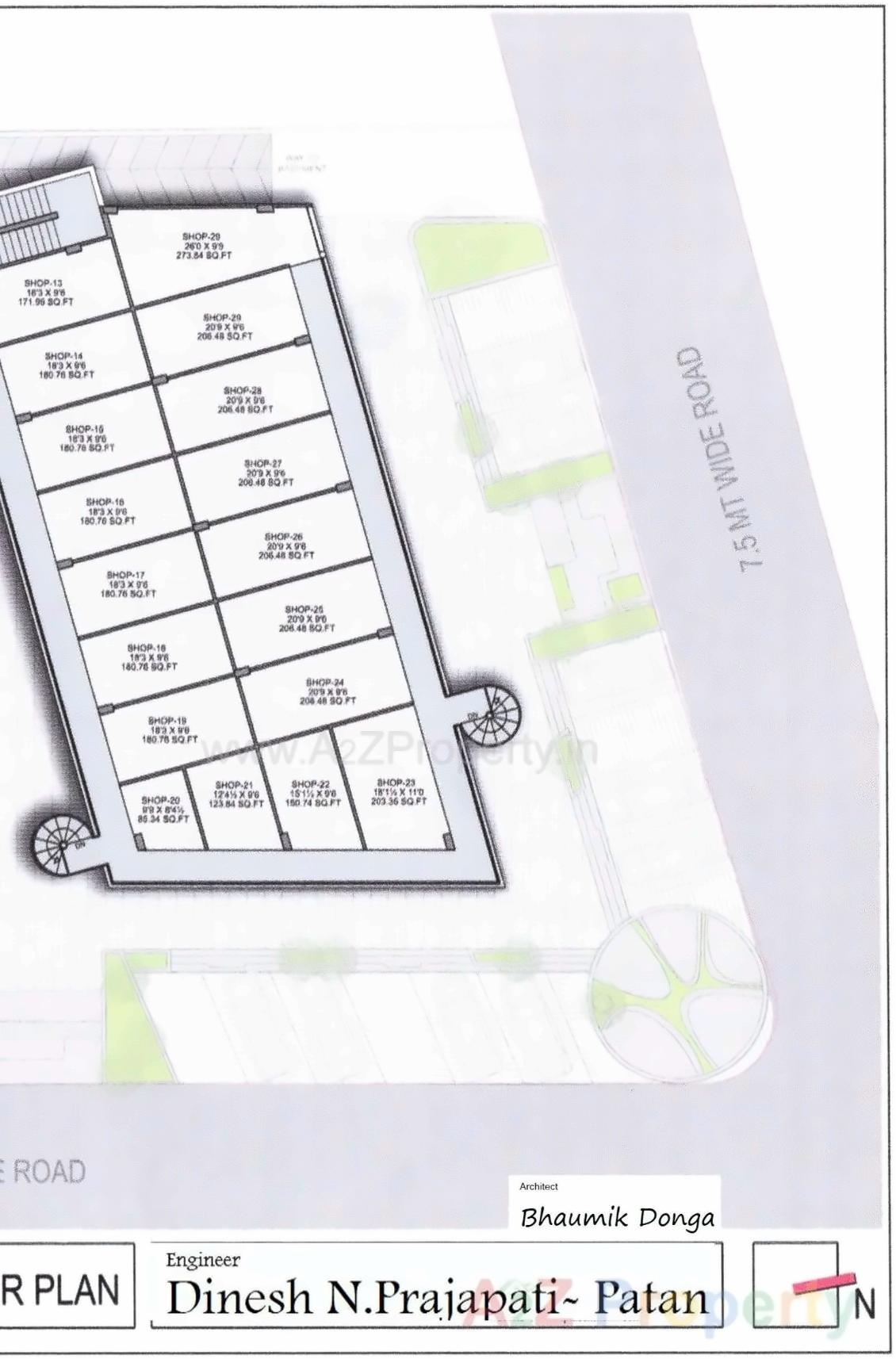 Layout of real estate project Iscon Ambika located at Radhanpur, Patan, Gujarat
