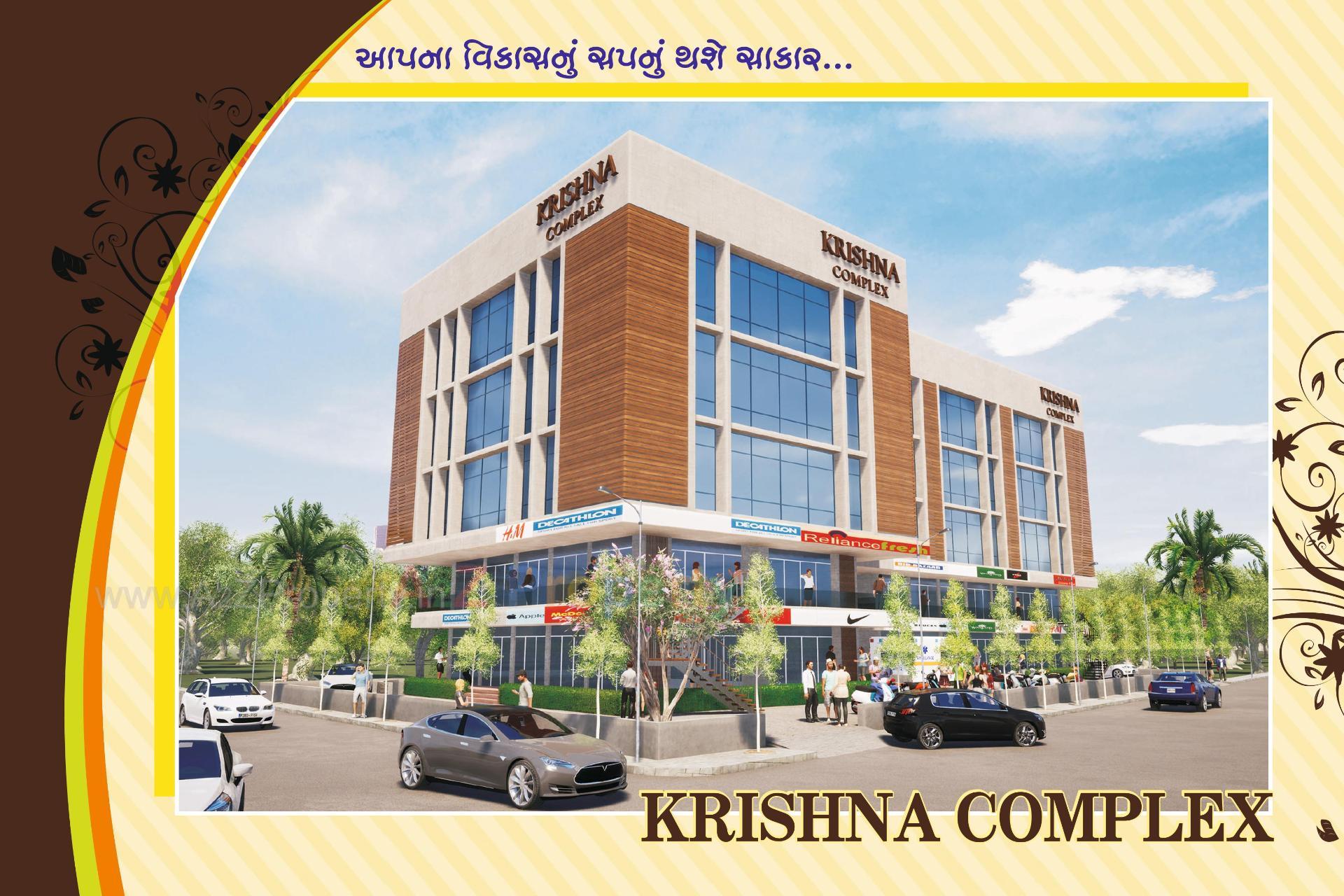 3D Elevation of real estate project Krishna Complex located at Gangdipati, Patan, Gujarat
