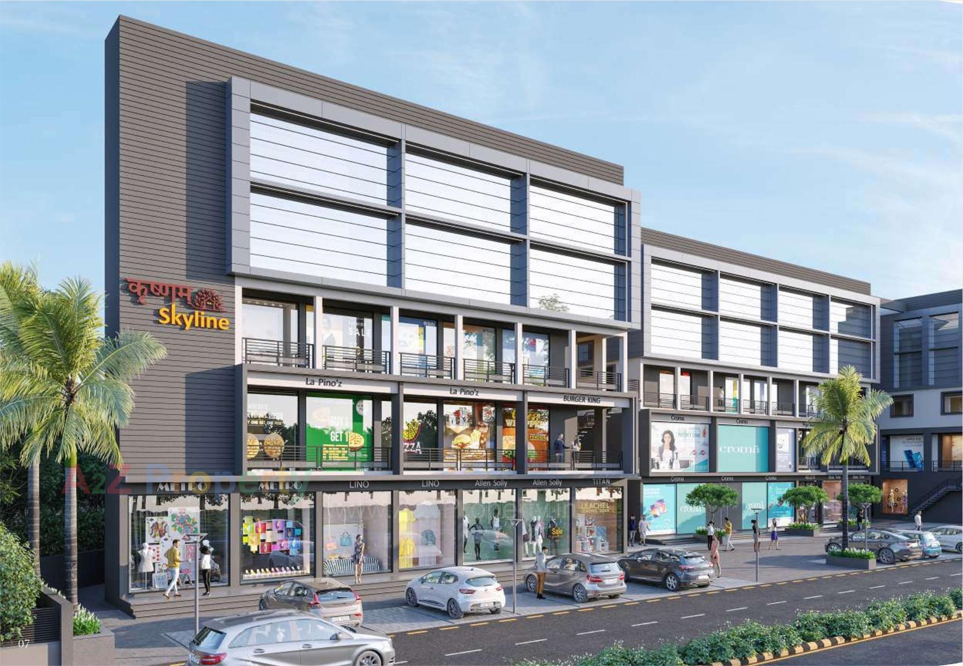 3D Elevation of real estate project Krushnam Skyline located at Gungdipati, Patan, Gujarat