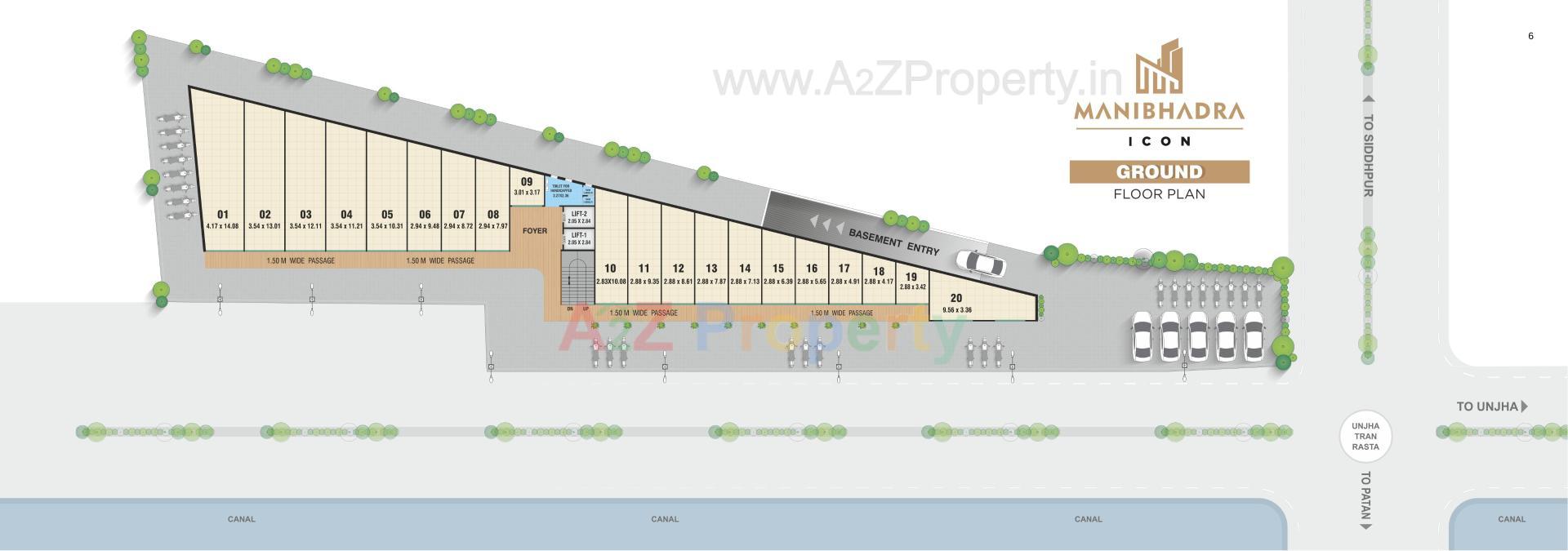 Layout of real estate project Manibhadra Icon located at Patan, Patan, Gujarat
