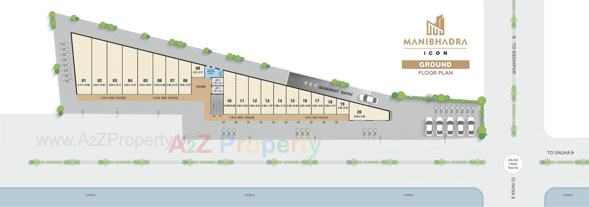 Layout of real estate project Manibhadra Icon located at Patan, Patan, Gujarat