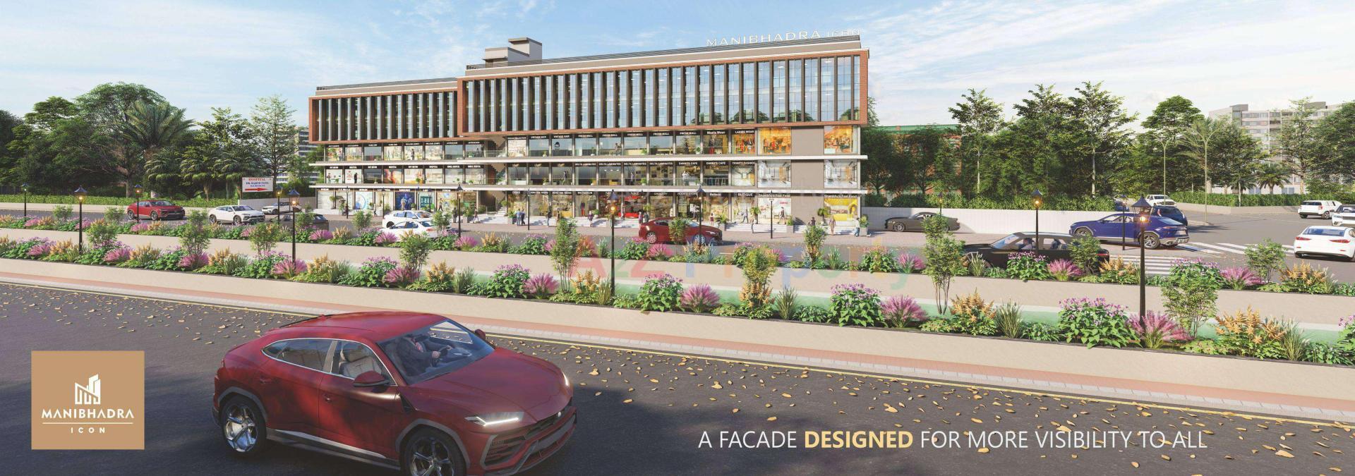 3D Elevation of real estate project Manibhadra Icon located at Patan, Patan, Gujarat