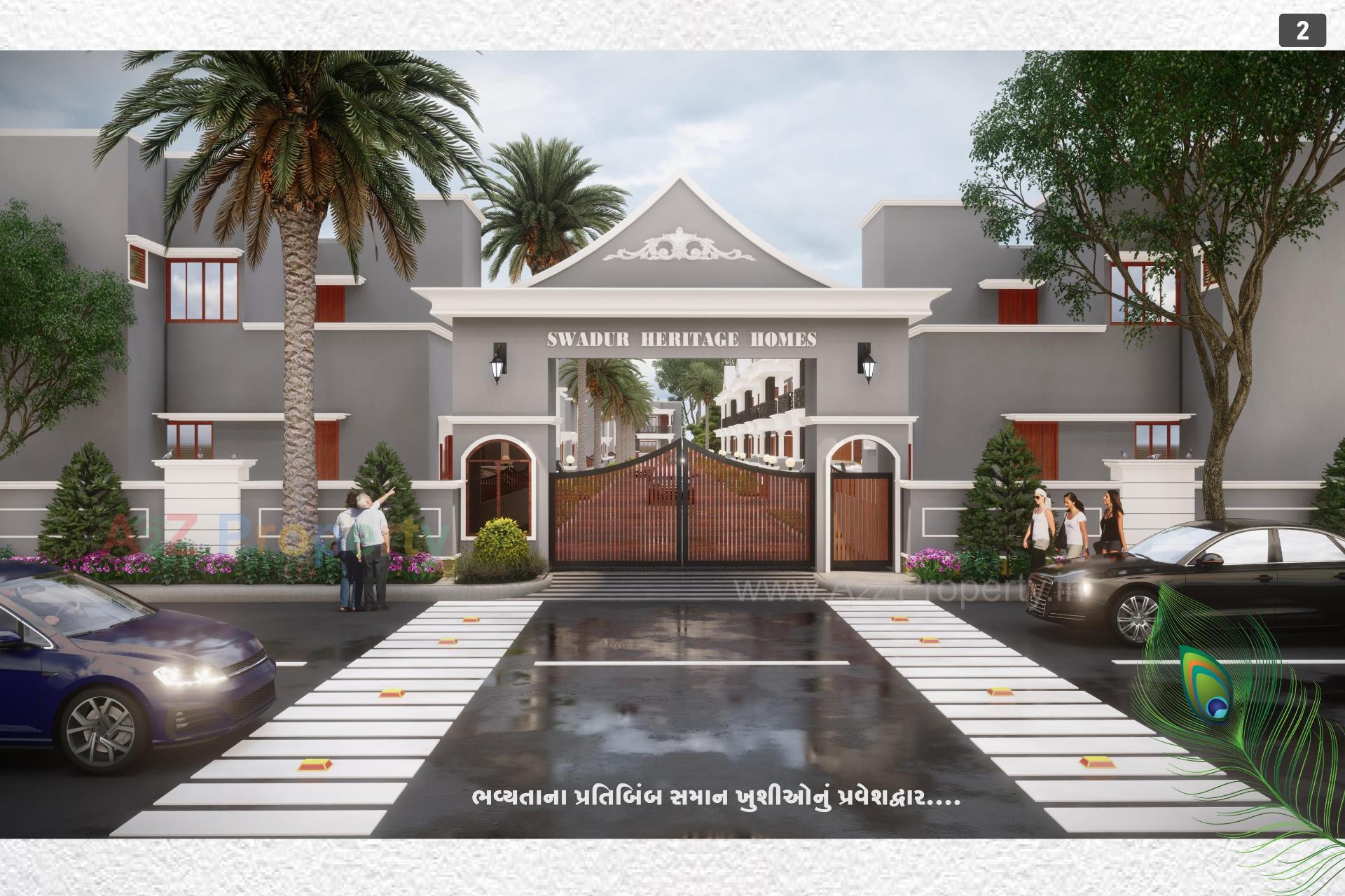 3D Elevation of real estate project Swadur Heritage located at Samalpati, Patan, Gujarat
