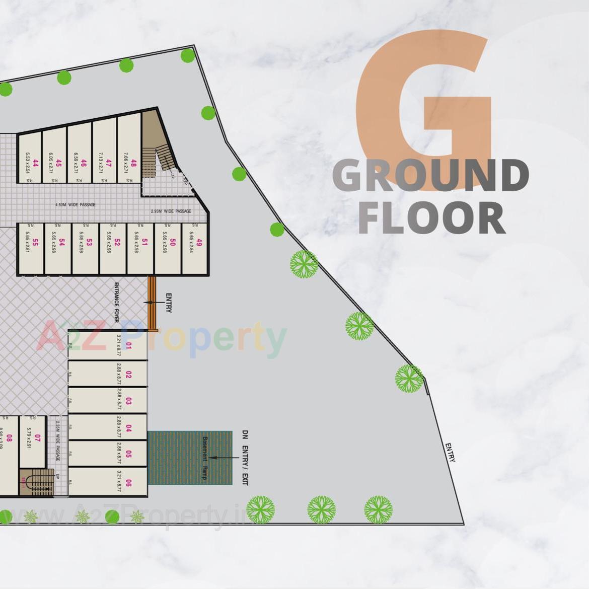 Layout of real estate project Treg Mall located at Gungdipati, Patan, Gujarat