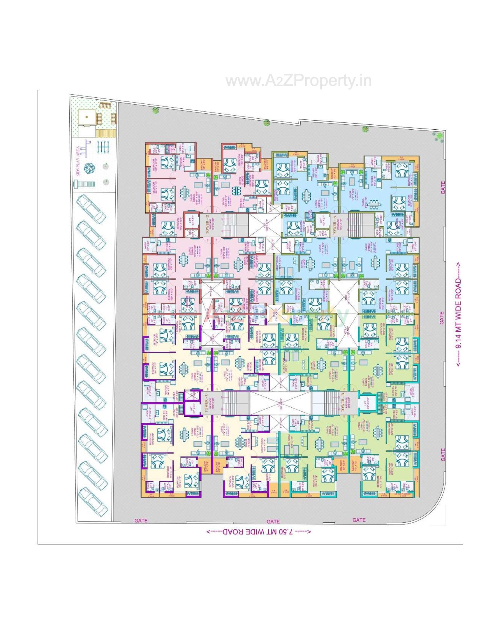 Layout of real estate project 99 Merrygold located at Nanamava, Rajkot, Gujarat