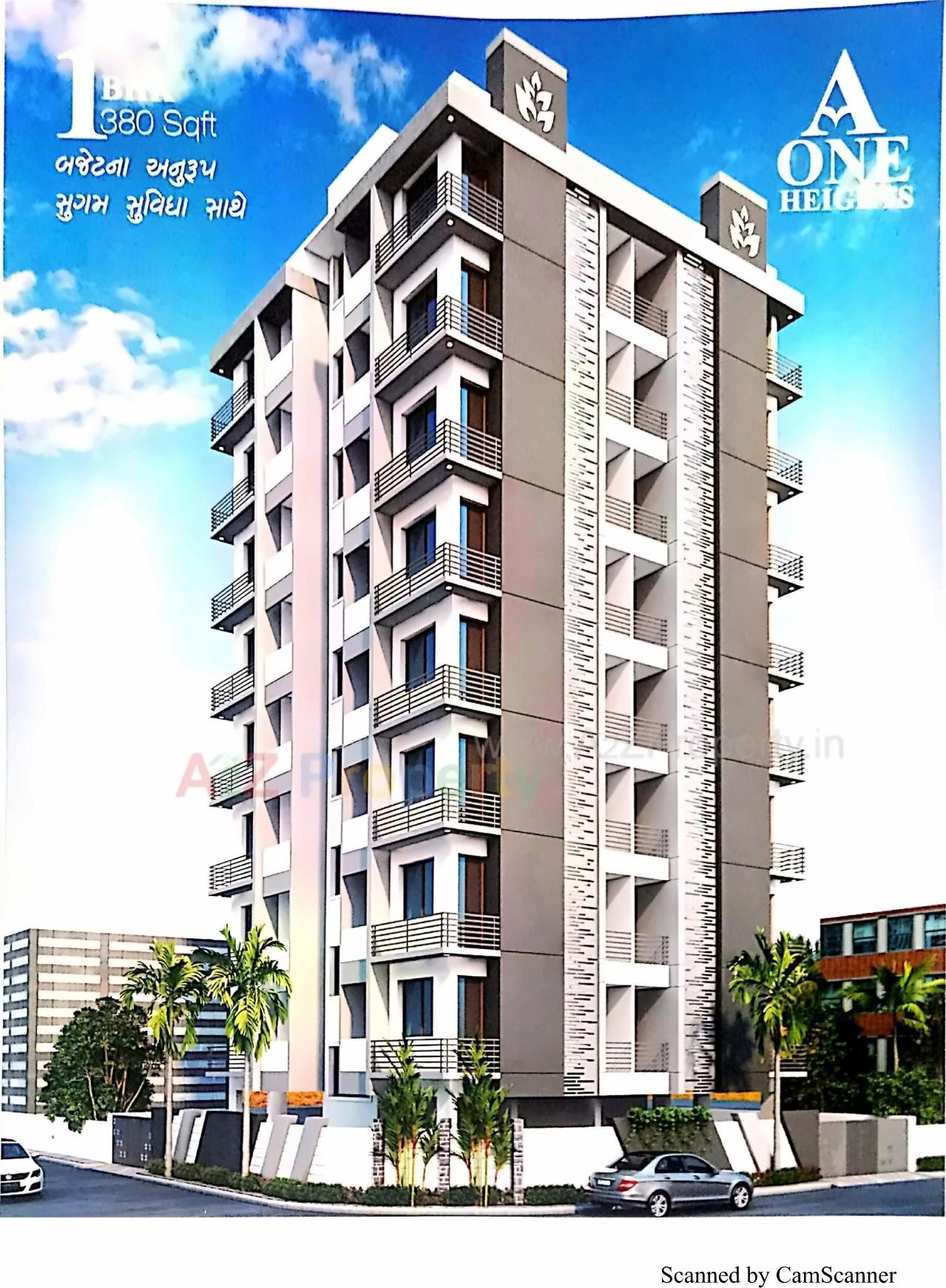 3D Elevation of real estate project A One Heights located at Raiya, Rajkot, Gujarat