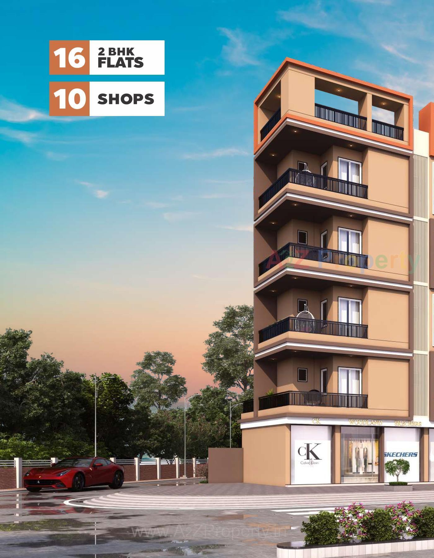 3D Elevation of real estate project A P Square located at Rajkot, Rajkot, Gujarat