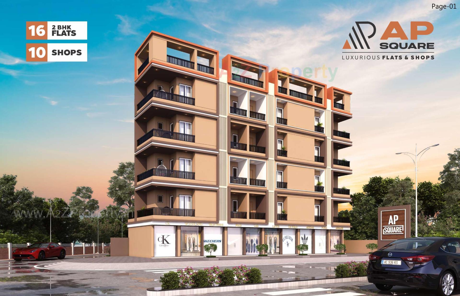 3D Elevation of real estate project A P Square located at Rajkot, Rajkot, Gujarat