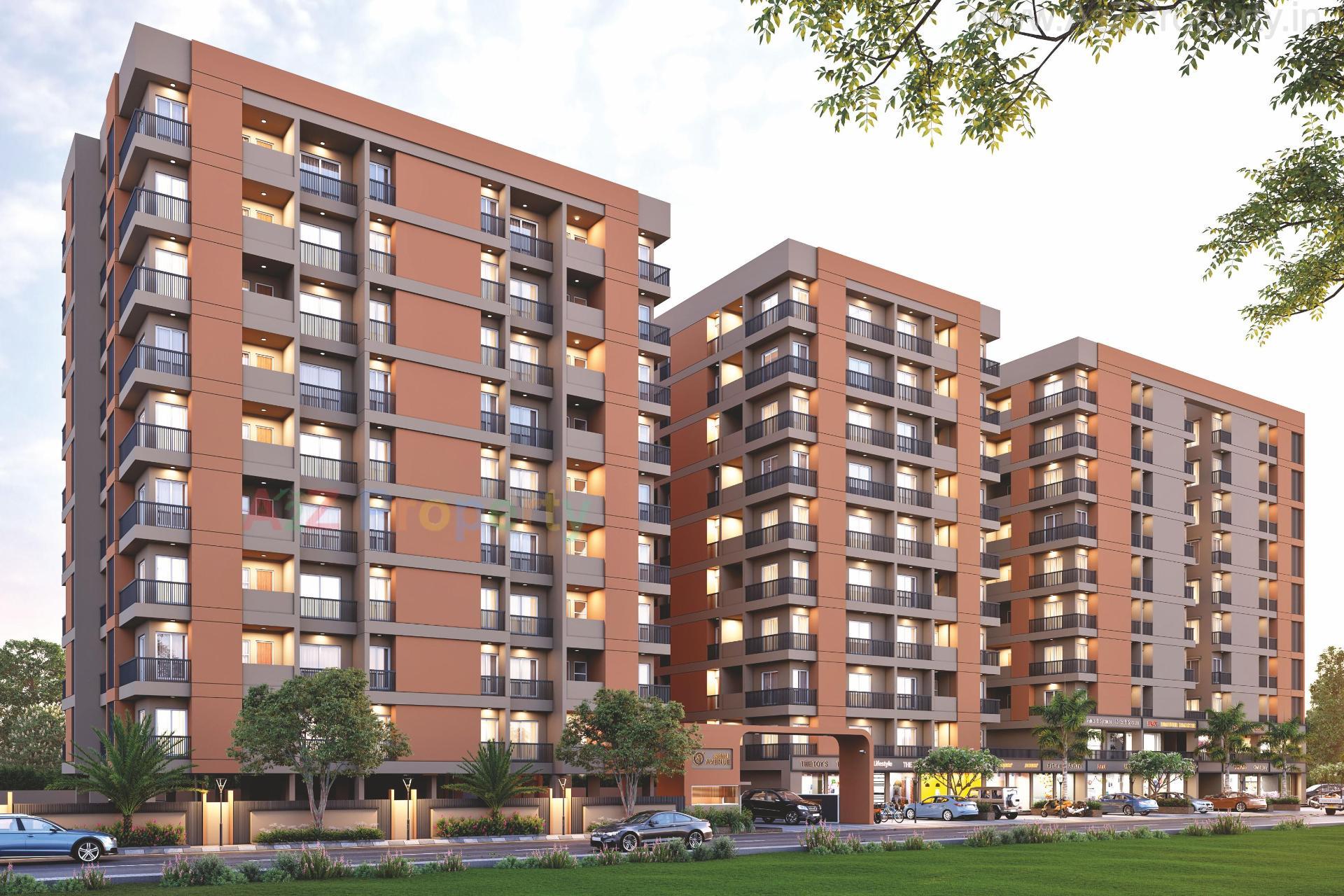 3D Elevation of real estate project Aadarsh Avenue located at Mavdi, Rajkot, Gujarat