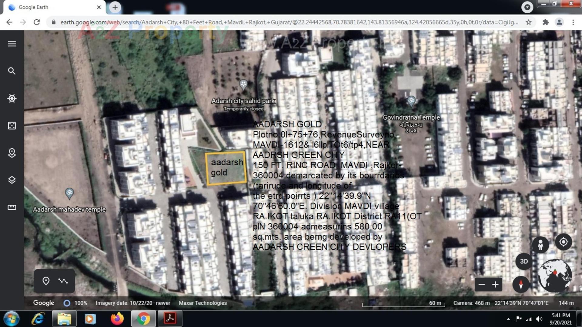 Layout of real estate project Aadarsh Gold located at Mavdi, Rajkot, Gujarat