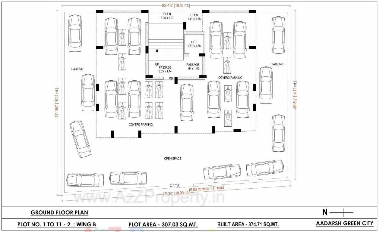 Layout of real estate project Aadarsh Green City located at Mavdi, Rajkot, Gujarat