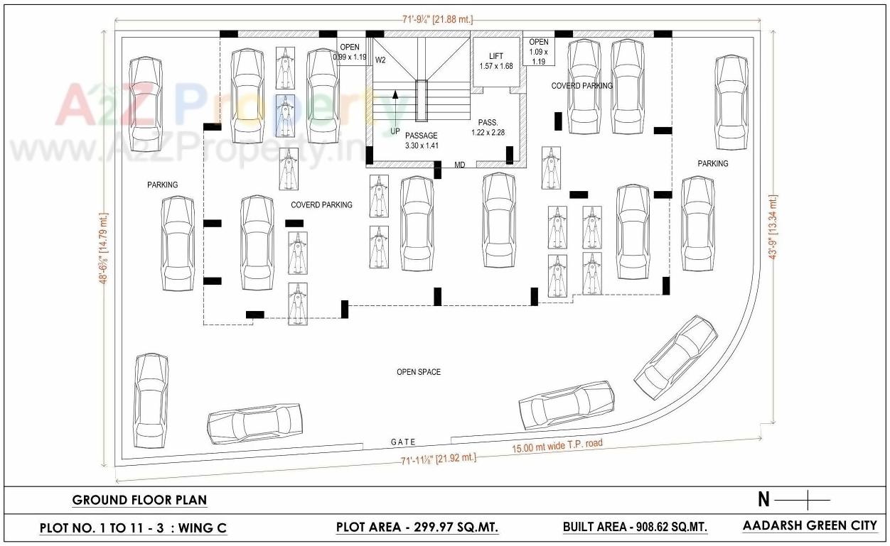 Layout of real estate project Aadarsh Green City located at Mavdi, Rajkot, Gujarat