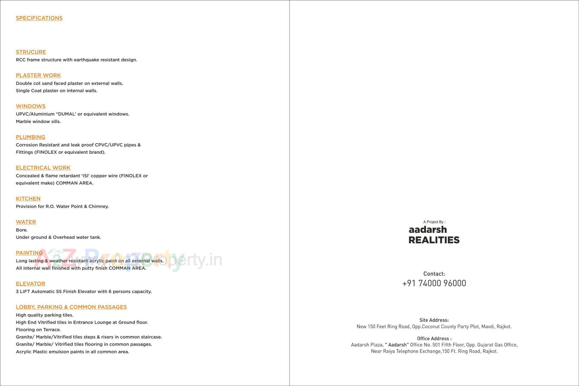  of real estate project Aadarsh Tower   Aadarsh Luxuria located at Mavdi, Rajkot, Gujarat