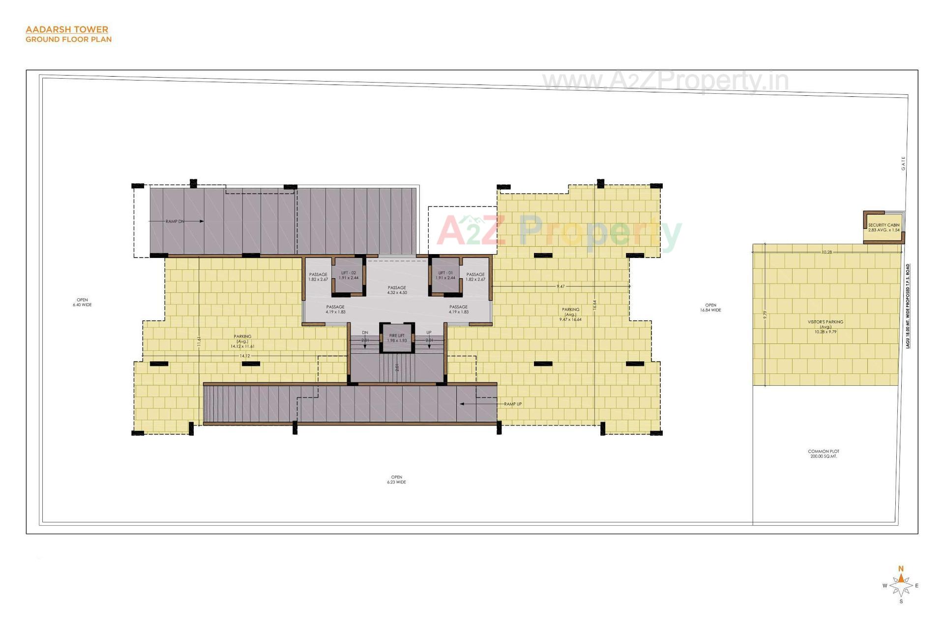 Layout of real estate project Aadarsh Tower   Aadarsh Luxuria located at Mavdi, Rajkot, Gujarat