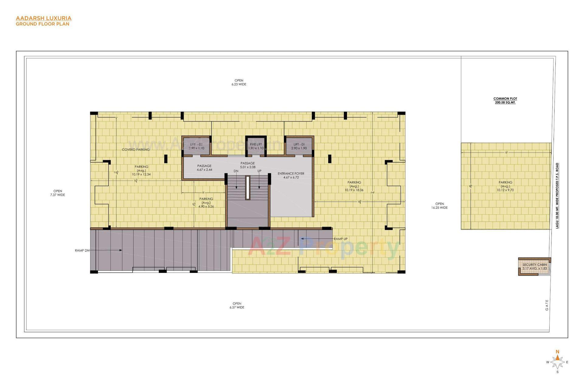 Layout of real estate project Aadarsh Tower   Aadarsh Luxuria located at Mavdi, Rajkot, Gujarat