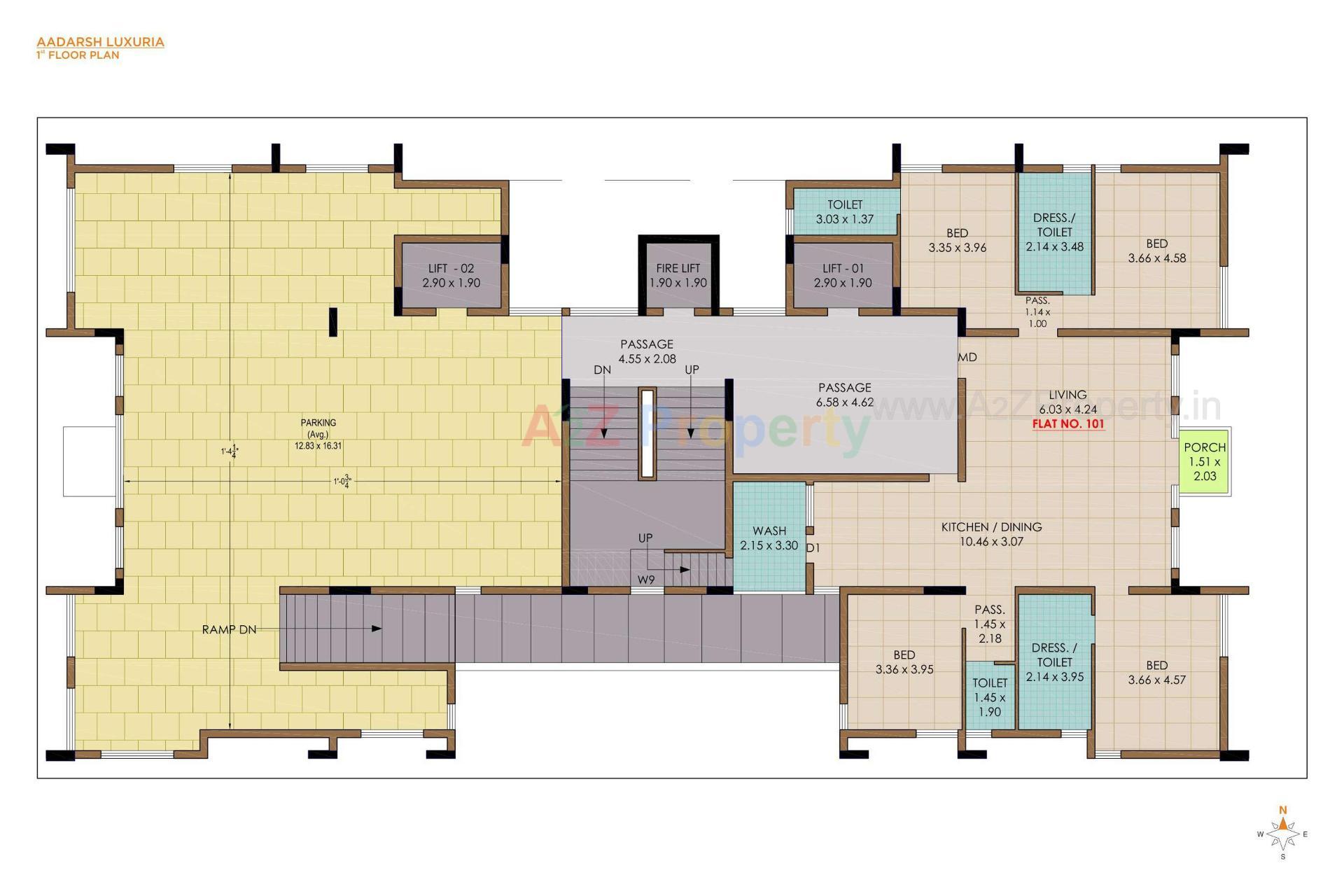 Layout of real estate project Aadarsh Tower   Aadarsh Luxuria located at Mavdi, Rajkot, Gujarat