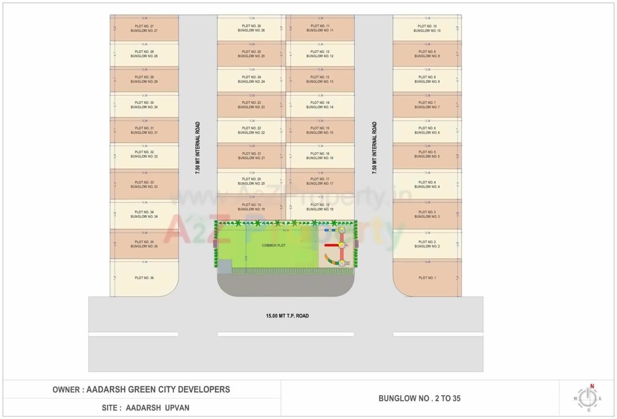 Layout of real estate project Aadarsh Upvan located at Vavdi, Rajkot, Gujarat
