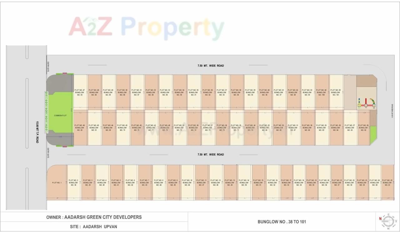 Layout of real estate project Aadarsh Upvan located at Vavdi, Rajkot, Gujarat