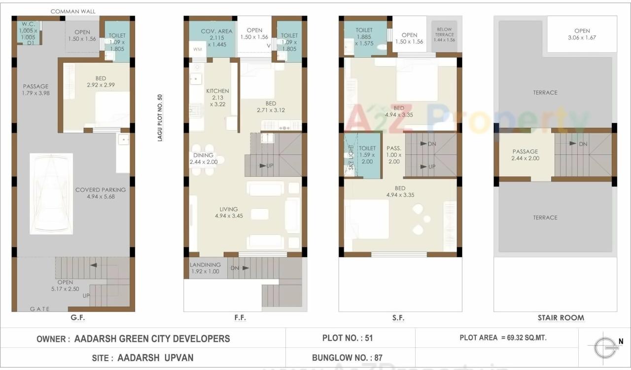 Layout of real estate project Aadarsh Upvan located at Vavdi, Rajkot, Gujarat