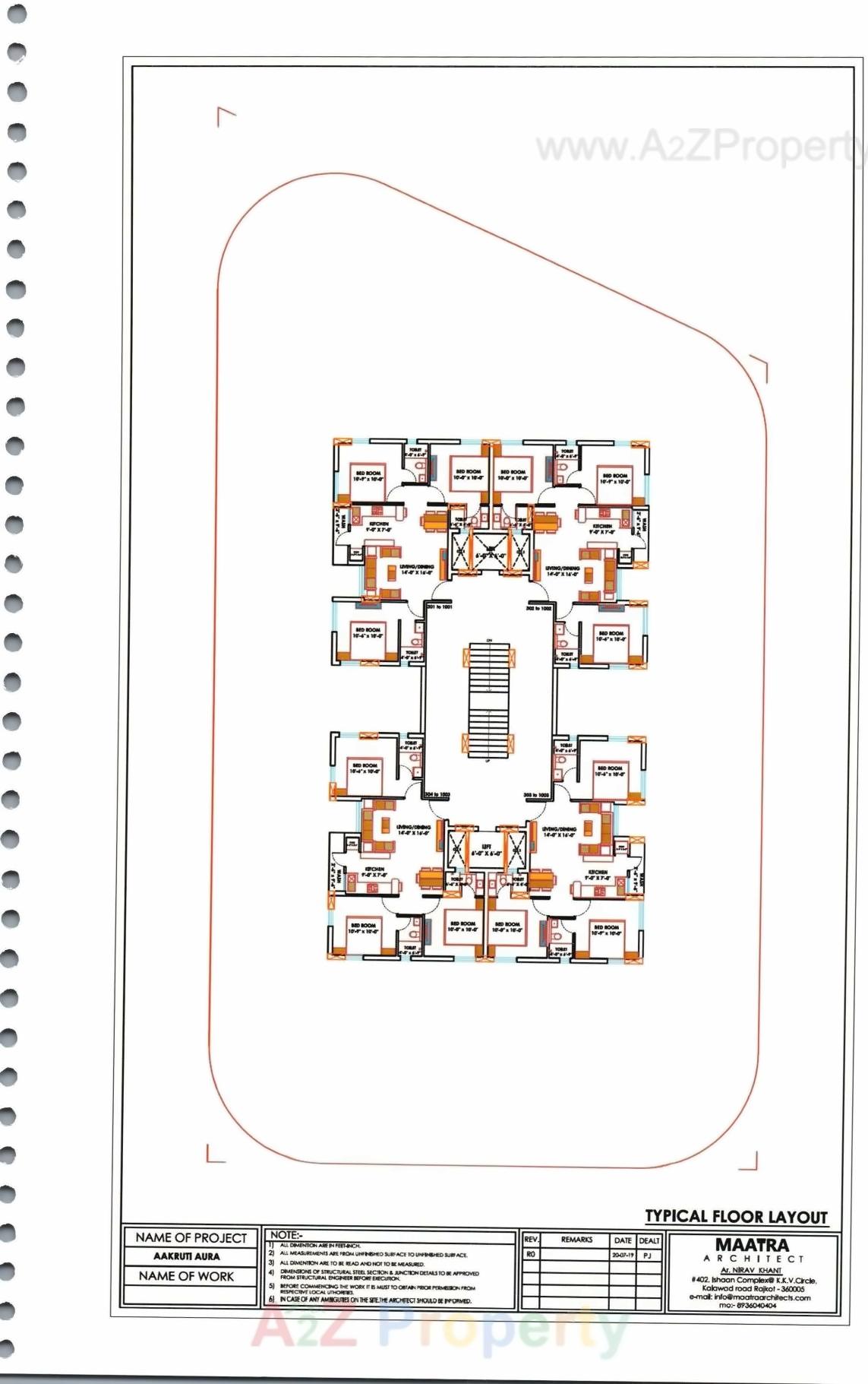 Layout of real estate project Aakruti Aura located at Raiya, Rajkot, Gujarat