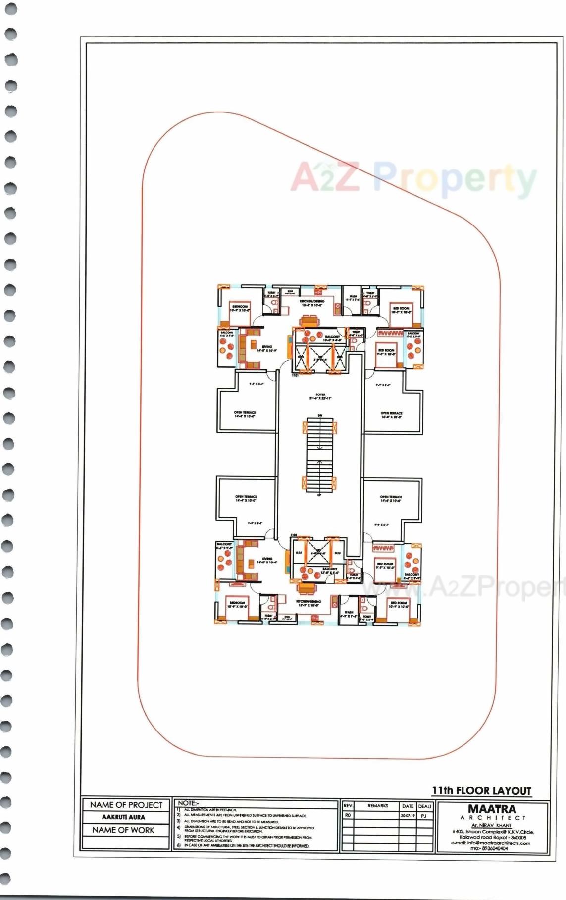 Layout of real estate project Aakruti Aura located at Raiya, Rajkot, Gujarat