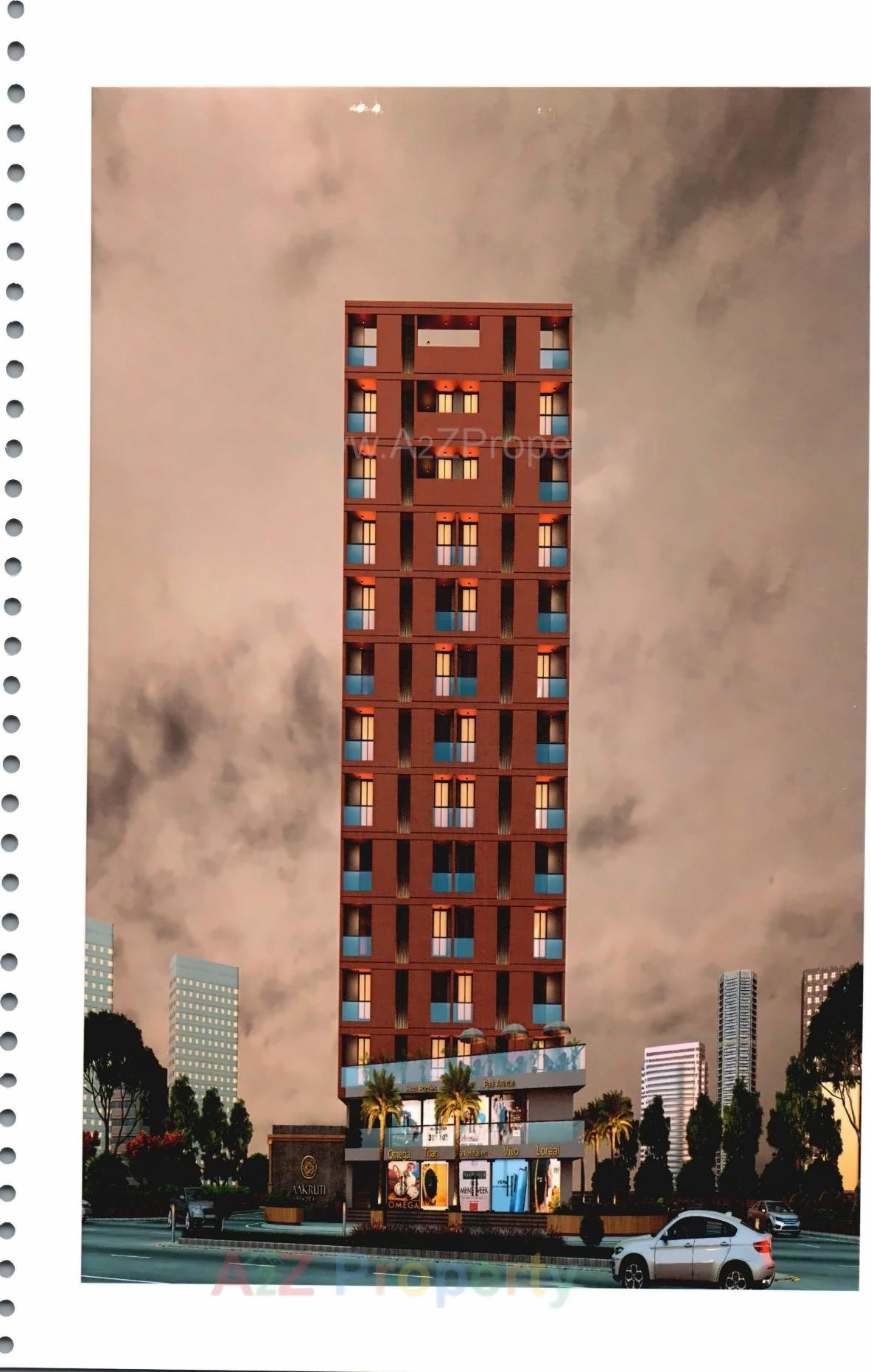 3D Elevation of real estate project Aakruti Aura located at Raiya, Rajkot, Gujarat