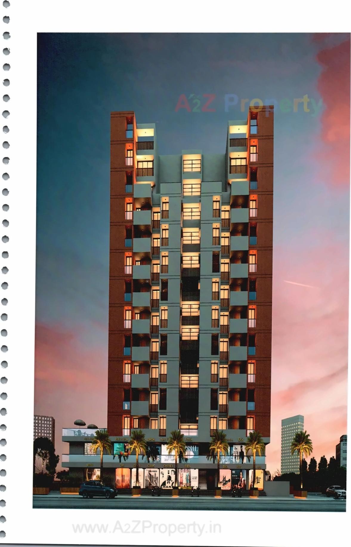 3D Elevation of real estate project Aakruti Aura located at Raiya, Rajkot, Gujarat