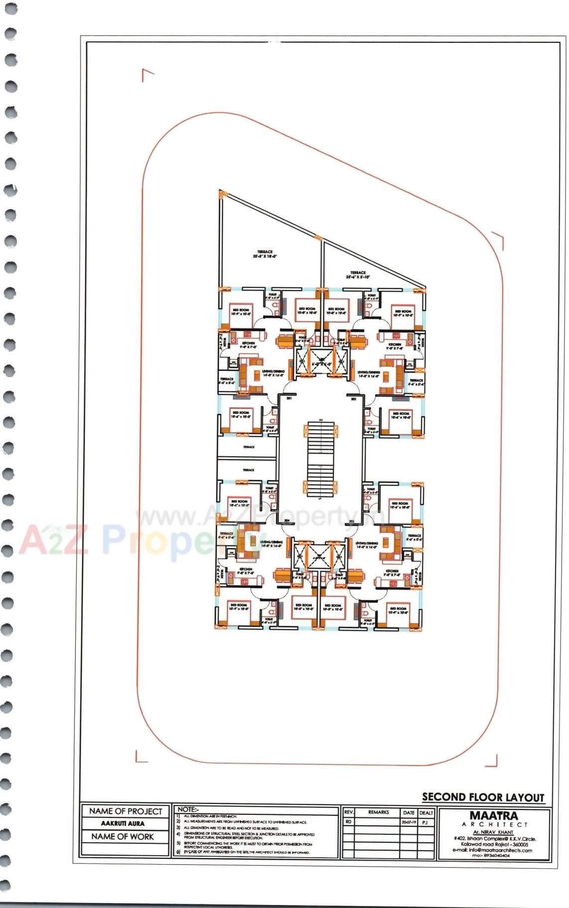 Layout of real estate project Aakruti Aura located at Raiya, Rajkot, Gujarat