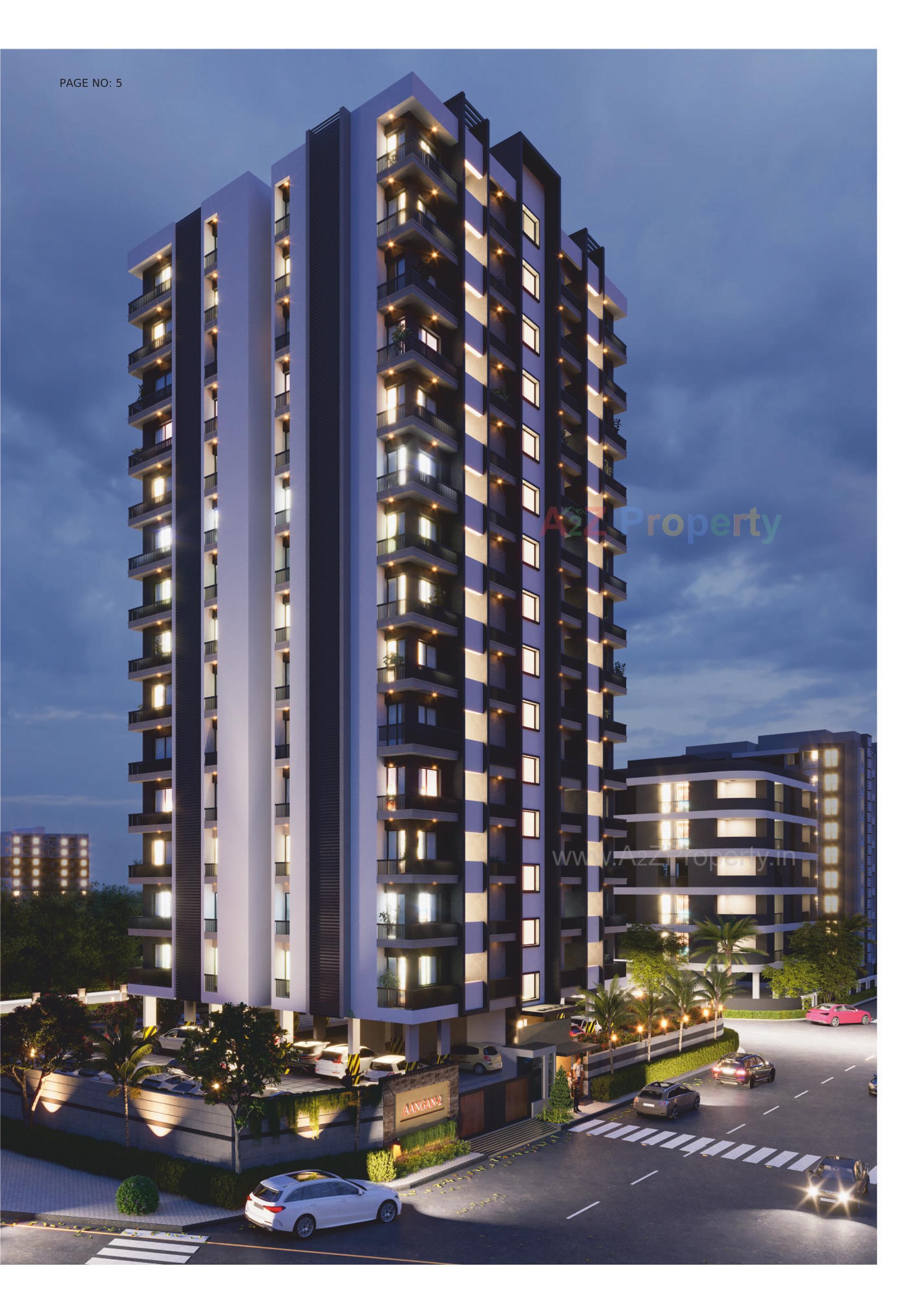 3D Elevation of real estate project Aangan located at Madhapar, Rajkot, Gujarat